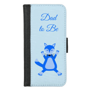 Cute Blue Baby Boy Fox Custom Dad to be iPhone 8/7 Wallet Case