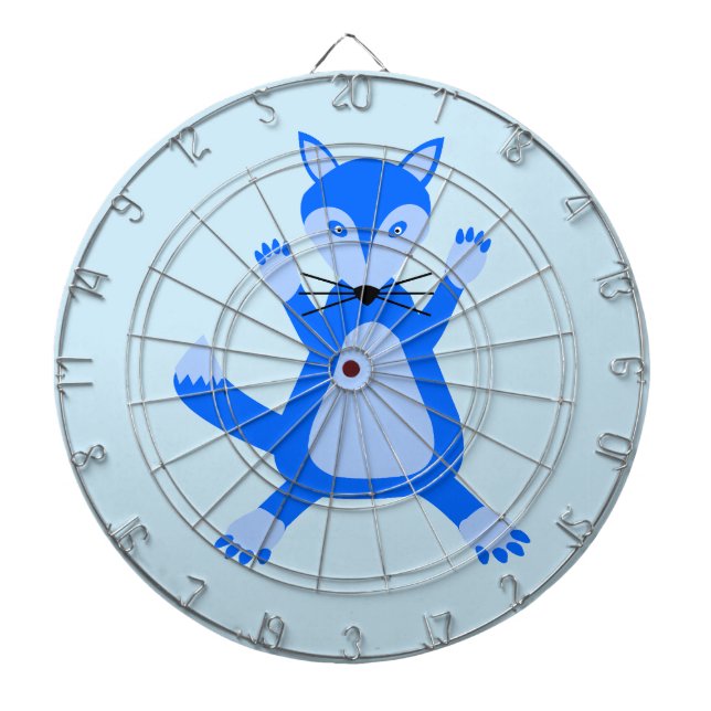 Cute Blue Baby Boy Fox Dart Board (Front)