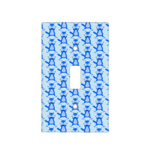 Cute Blue Baby Boy Fox Patterned Nursery Light Switch Cover