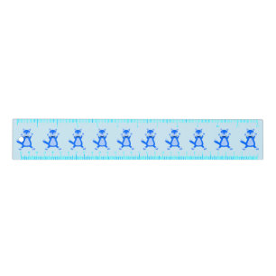 Cute Blue Baby Boy Fox Patterned Ruler