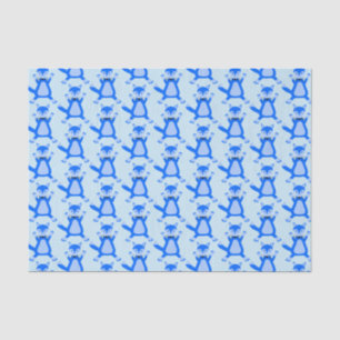 Cute Blue Baby Boy Fox Patterned Tissue Paper