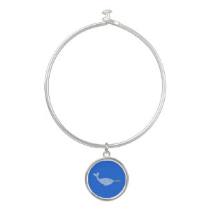 Cute Blue Baby Boy Narwhal Bangle Bracelet