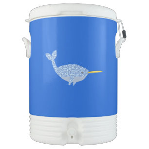 Cute Blue Baby Boy Narwhal Beverage Cooler