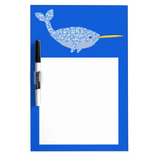 Cute Blue Baby Boy Narwhal Dry Erase Board
