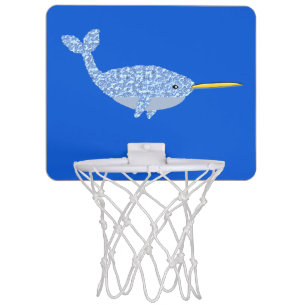 Cute Blue Baby Boy Narwhal Mini Basketball Hoop