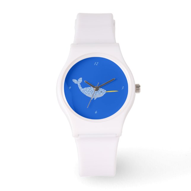 Cute Blue Baby Boy Narwhal Watch (Front)