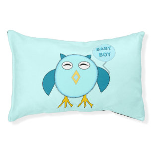 Cute Blue Baby Boy Owl Dog Bed