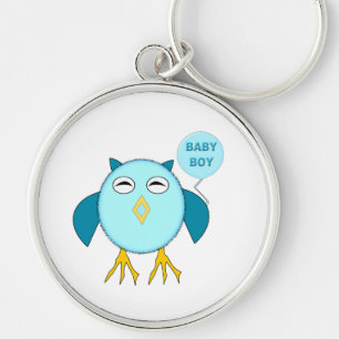 Cute Blue Baby Boy Owl Keychain