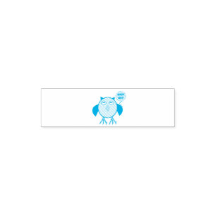 Cute Blue Baby Boy Owl Pocket Stamp
