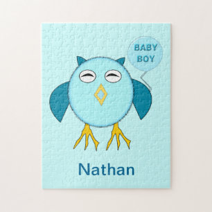 Cute Blue Baby Boy Owl Puzzle