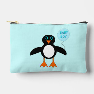 Cute Blue Baby Boy Penguin Accessory Pouch