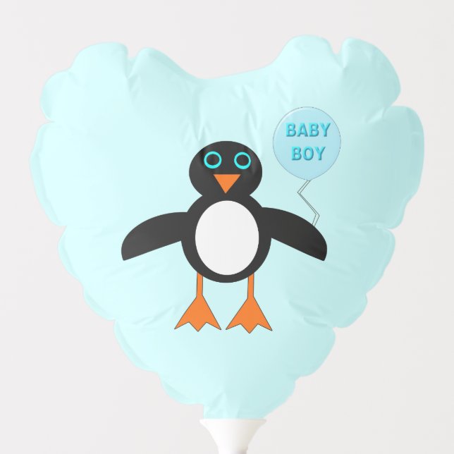 Cute Blue Baby Boy Penguin Balloon (Front)