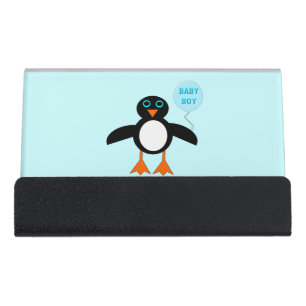 Cute Blue Baby Boy Penguin Business card Holder