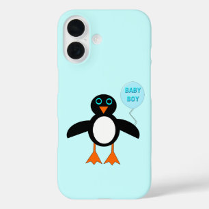 Cute Blue Baby Boy Penguin iPhone 16 Case
