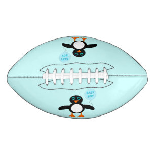 Cute Blue Baby Boy Penguin Football
