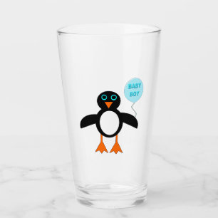 Cute Blue Baby Boy Penguin Glass
