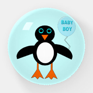 Cute Blue Baby Boy Penguin Paperweight