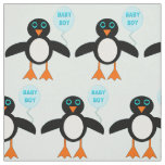 Cute Blue Baby Boy Penguin Patterned Fabric