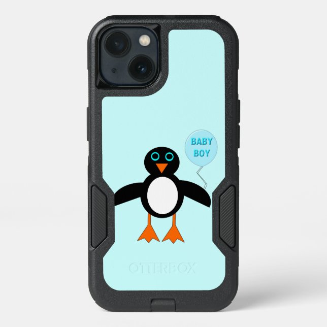 Cute Blue Baby Boy Penguin Phone Case (Back)