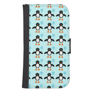 Cute Blue Baby Boy Penguin Samsung Wallet Case