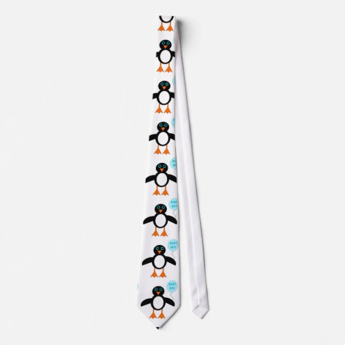 Cute Blue Baby Boy Penguin Tie