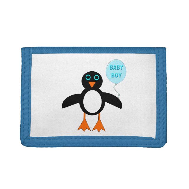 Cute Blue Baby Boy Penguin Wallet (Front)