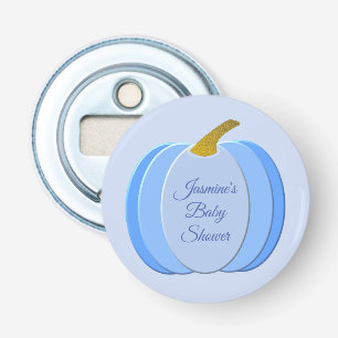 Cute Blue Baby Boy Pumpkin Custom Baby Shower Bottle Opener