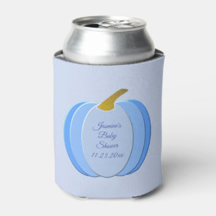 Cute Blue Baby Boy Pumpkin Custom Baby Shower Can Cooler
