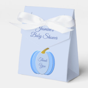 Cute Blue Baby Boy Pumpkin Custom Baby Shower Favor Boxes