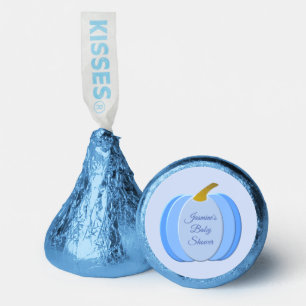 Cute Blue Baby Boy Pumpkin Custom Baby Shower Hershey®'s Kisses®