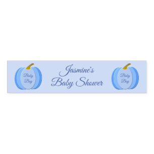 Cute Blue Baby Boy Pumpkin Custom Baby Shower Napkin Bands