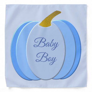 Cute Blue Baby Boy Pumpkin Custom Bandana