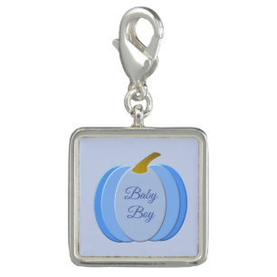 Cute Blue Baby Boy Pumpkin Custom Charm