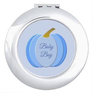 Cute Blue Baby Boy Pumpkin Custom Compact Mirror