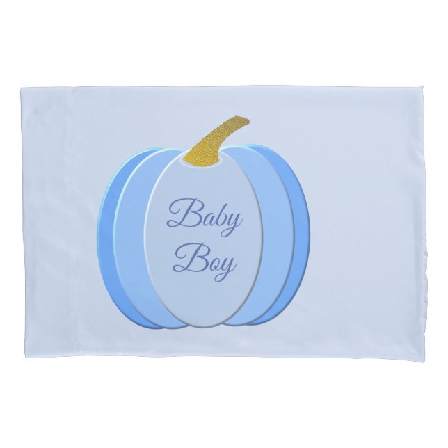 Cute Blue Baby Boy Pumpkin Custom Double Sided Pillow Case (Front)