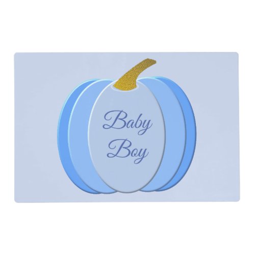 Cute Blue Baby Boy Pumpkin Custom Double Sided Placemat