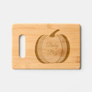 Cute Blue Baby Boy Pumpkin Custom Engraved Cutting Board