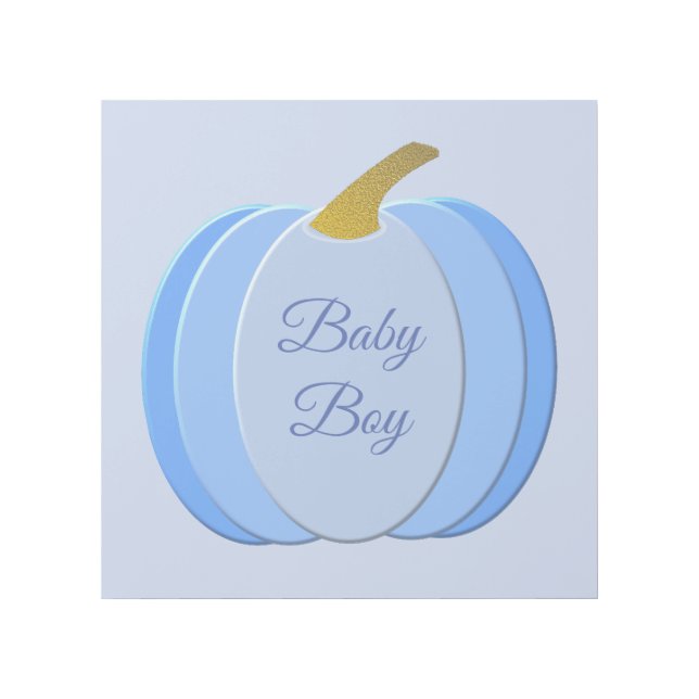 Cute Blue Baby Boy Pumpkin Custom Gallery Wrap (Front)
