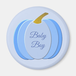 Cute Blue Baby Boy Pumpkin Custom Magnet