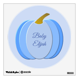 Cute Blue Baby Boy Pumpkin Custom Nursery Wall Decal