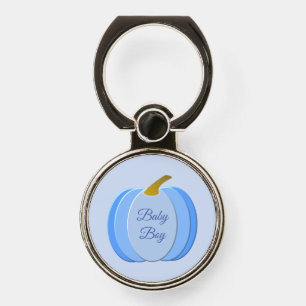 Cute Blue Baby Boy Pumpkin Custom Phone Ring Stand