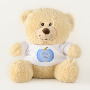 Cute Blue Baby Boy Pumpkin Custom Teddy Bear