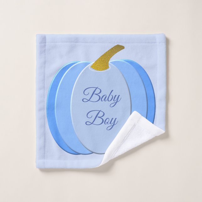 Cute Blue Baby Boy Pumpkin Custom Wash Cloth (Wash Cloth)