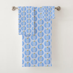 Cute Blue Baby Boy Pumpkin Patterned Bath Towel Set