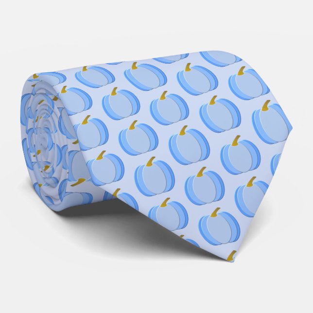 Cute Blue Baby Boy Pumpkin Patterned Neck Tie (Rolled)