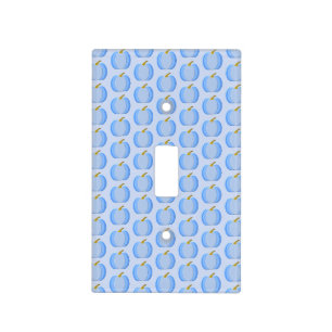 Cute Blue Baby Boy Pumpkin Patterned Nursery Light Switch Cover