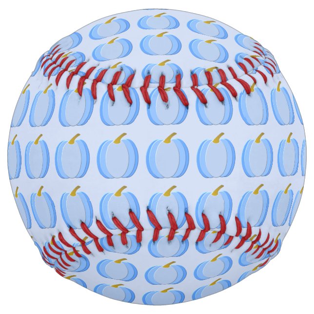 Cute Blue Baby Boy Pumpkin Patterned Softball (Front)