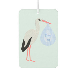 Cute Blue Baby Boy Stork Air Freshener