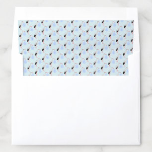 Cute Blue Baby Boy Stork Baby Shower Envelope Liner