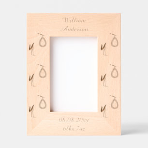 Cute Blue Baby Boy Stork Custom Engraved Frames